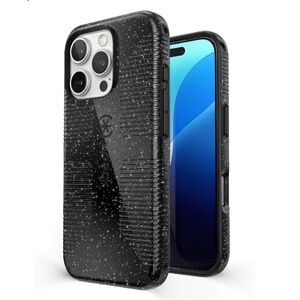 Speck CandyShell Grip Case iPhone 16 Pro - Slim MagSafe - Black Glitter